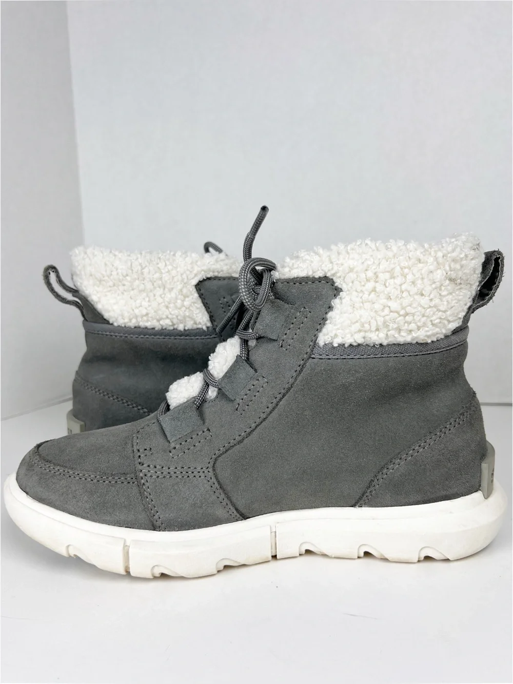 SOREL Women’s Size 6.5 Gray Suede Explorer II Next Carnival Waterproof Boots